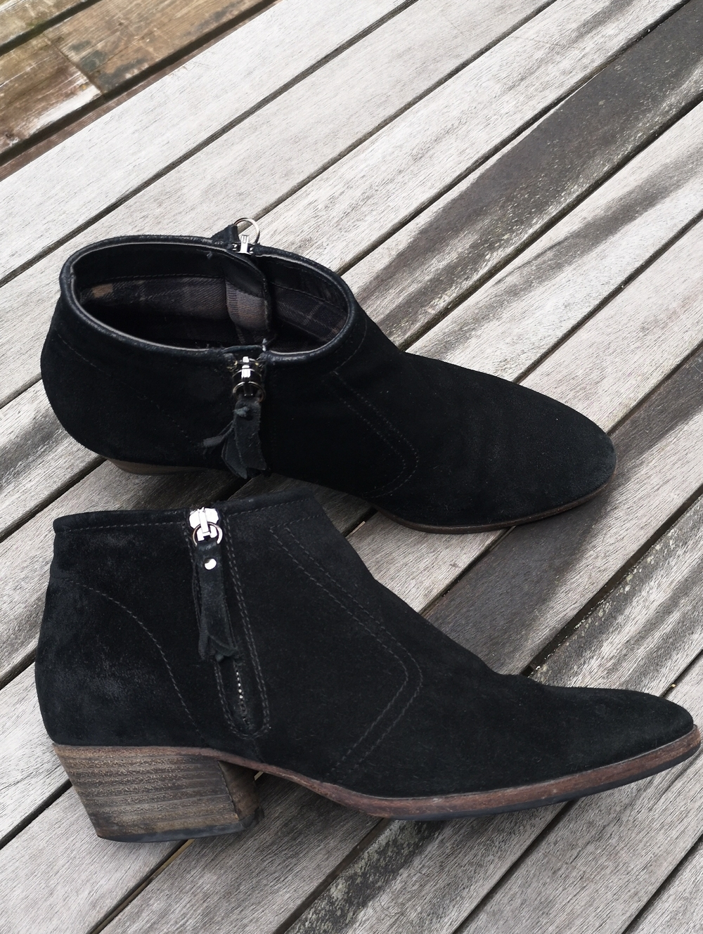 Aquatalia black suede ankle boots